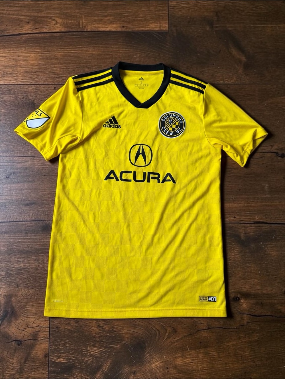 Adidas Columbus Crew SC 2018 Home Soccer Jersey Yellow MLS Acura Men's Small